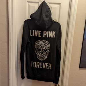 Rare Live Pink Forever Crystal Skull Hoodie